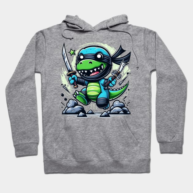 Ninja Dinosaur Hoodie by Sketchy